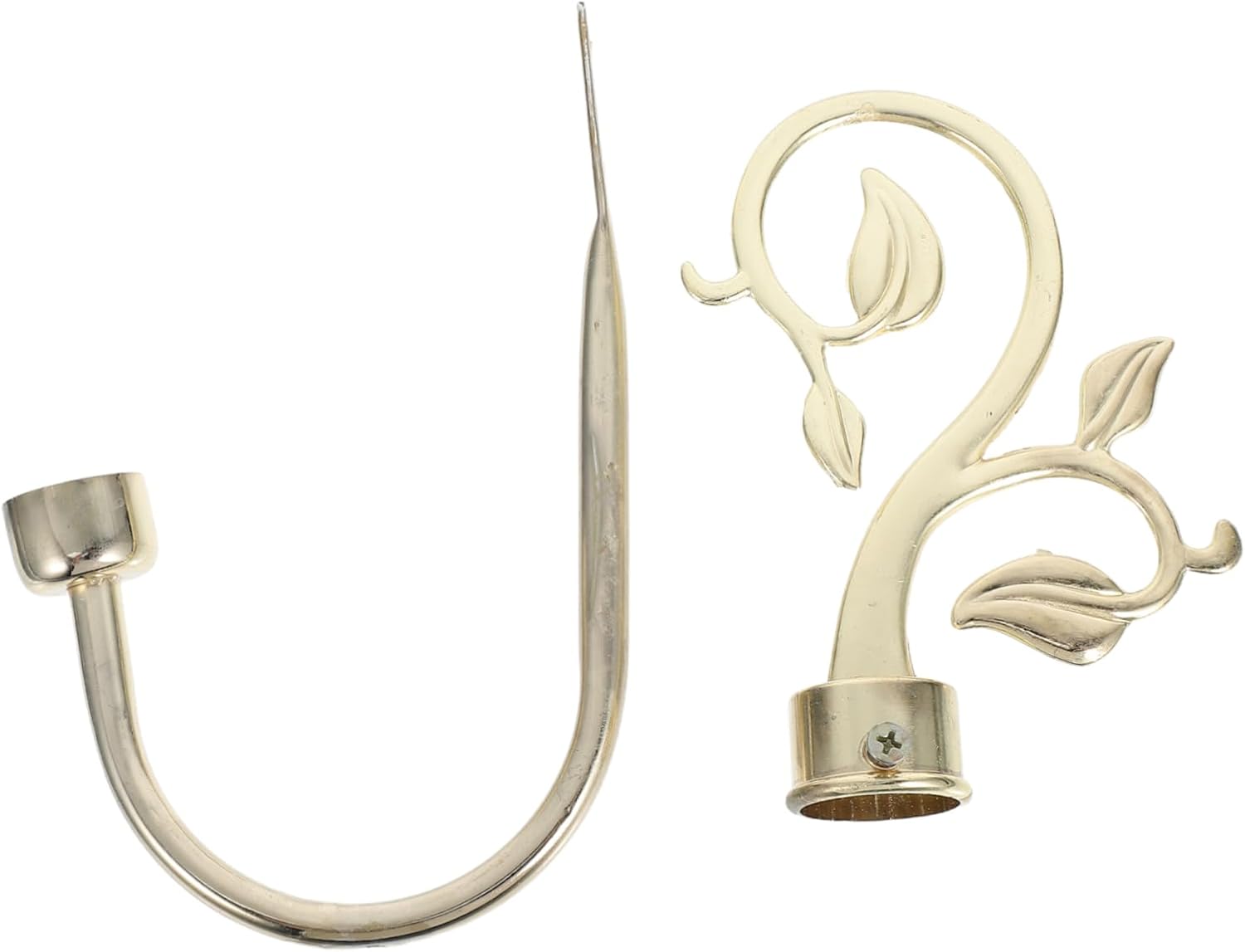 MAGICLULU 2Pcs Gold Curtain Tiebacks Zinc Alloy Wall Mounted Holdbacks for Easy Installation Wear Resistant Hooks for Home Office Drapery and Window Treatments