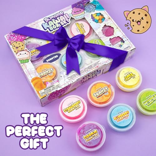 Slimygloop Kawaii Box Set - 6-Pack Scented Slimes With Fluffy Cloud, Glitter, Water, Fun Add Ins - Kids Party Favors, Goodie Bags, Bulk Food Slime - Thumbnail 6