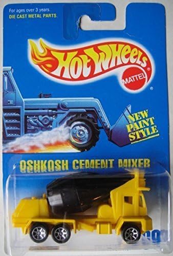 HOT WHEELS YELLOW AND BLACK SEVEN SPOKE #269 OSHKOSH CEMENT MIXER DIE-CAST