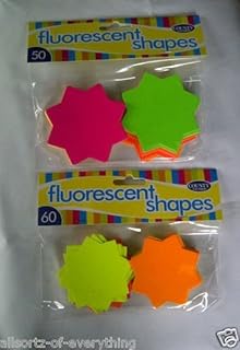 Fluorescent Neon Card Stars 60 x 6cm Markets Shops
