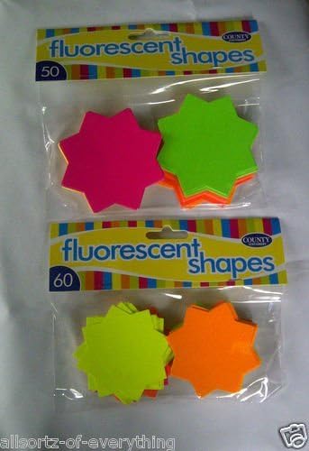 Fluorescent Neon Card Stars 60 x 6cm Markets Shops