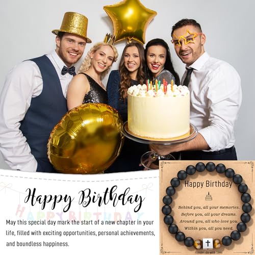 Cross Bracelet for Men - Cool 10th 13th 16th 18th 21st 30th 40th 50th 60th 70th 80th Birthday Gifts for Him, Husband, Dad, Son, Grandson, Brother...2