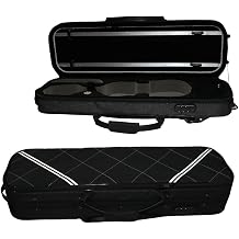 Violin Case 4/4 Full Size Sturdy Oblong Violin Hard Case with Built-in Hygrometer, Super Lightweight Portable Hard-Shell with Carrying Straps Backpack Black