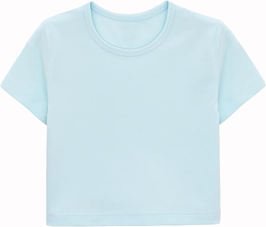 Lilax Girls Short Sleeve Crewneck Crop Top Tee