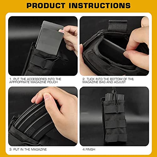 2Pcs/Set Hunting Tactical Molle Vest Nylon Mag Magazine Pouch Insert Set Mag Carrier Clip #TOP1