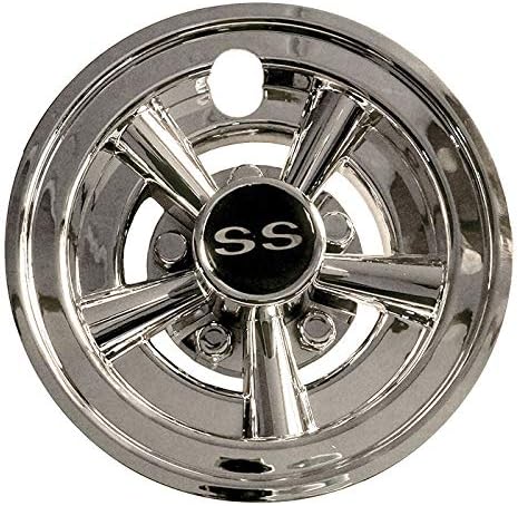 Set (4) 8" SS Chrome Wheel Covers for EZGO, Club Car and Yamaha Golf Carts