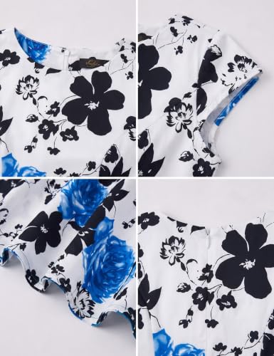 Image of Dressystar Women's Vintage 1950s A Line Cap Sleeve Cocktail Party Dress