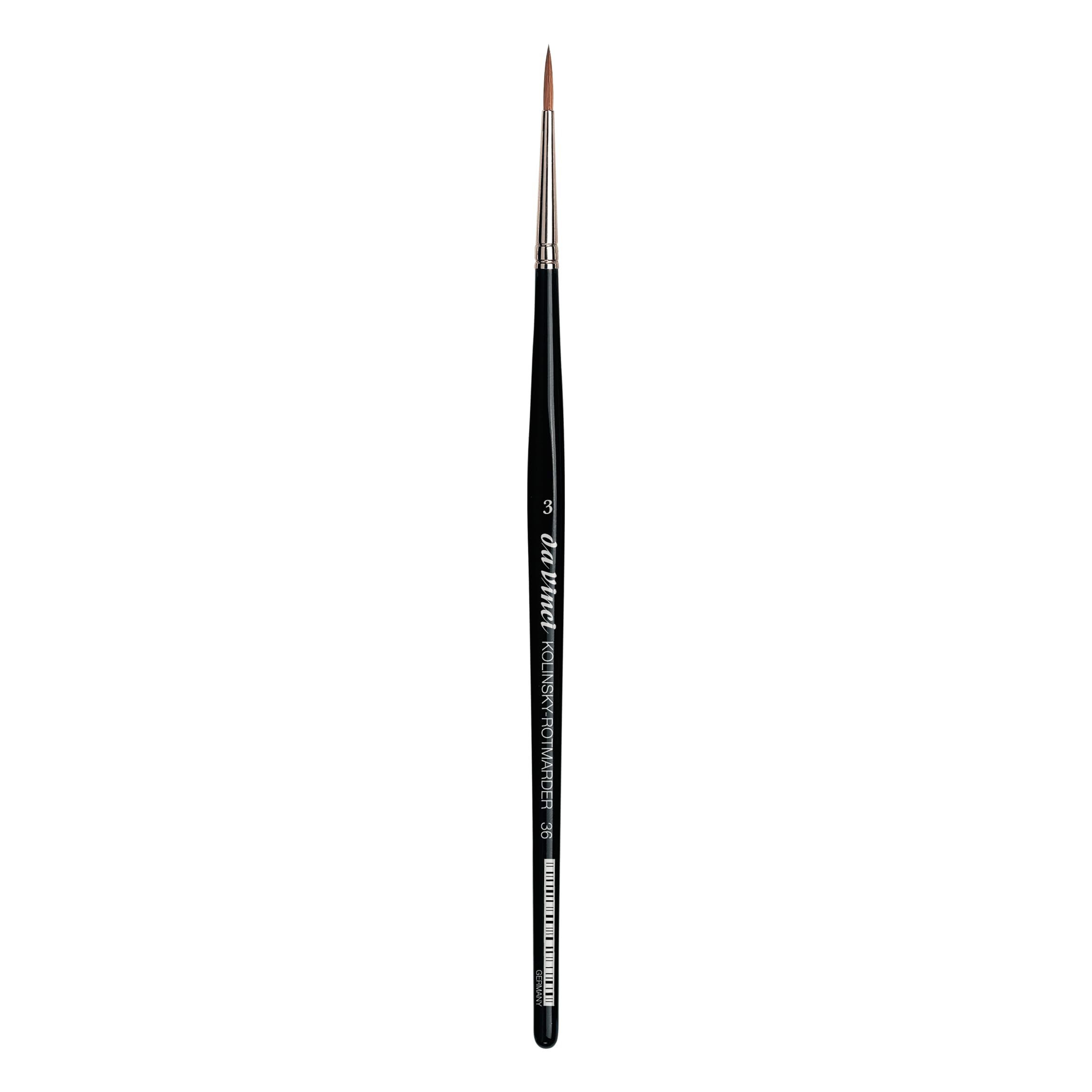 da Vinci Watercolor Series 36 Paint Brush, Round Russian Red Sable with Black Handle, Size 3