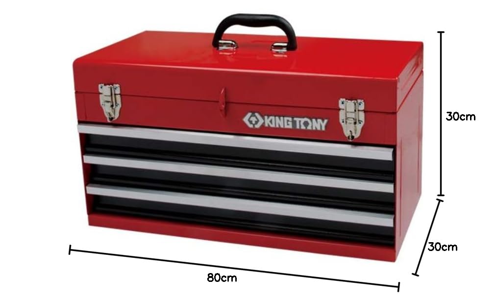 KING TONY 874013 - Caja de Herramientas con Tres cajones, 505 x 195 x 45 mm