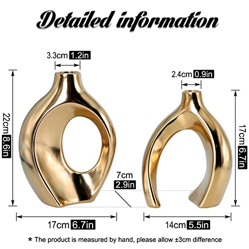 Coffee Table Ceramic Vase Room Decor Set Of 2 Boho Home Desk Kitchen Bathroom Decor Suitable For Wedding Dining Room Table Party Living Room Office Bedroom Housewarming Wedding Gift For Couples #TOP3