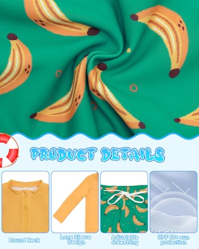 Image of ALVABABY Long Sleeve Rashguards, Baby /Toddler Boys' Rash Guard Sets,Boy Swimsuit UPF 50+Two Piece Bathing Suit