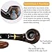 Joyoldelf Ebony Tobacco Pipe Set - Handmade Wooden Smoking Pipe with Bent Stem, Classic Wood Pipe for Smoking Tobacco with GIft Box, Practical Tobacco Pipe Starter Kit for Beginners