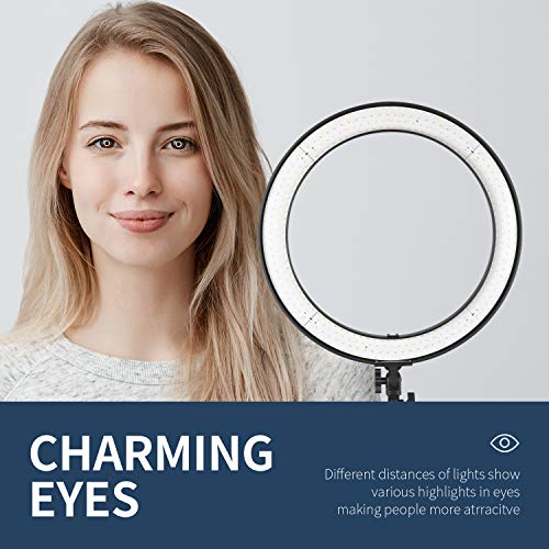NEEWER 20 inch LED Ring Light Kit with Tripod Stand and Phone Holder Compatible with iPhone, Ringlight for Makeup YouTube Video Recording Selfie Studio Streaming Makeup Barber Lash Salon Lighting
