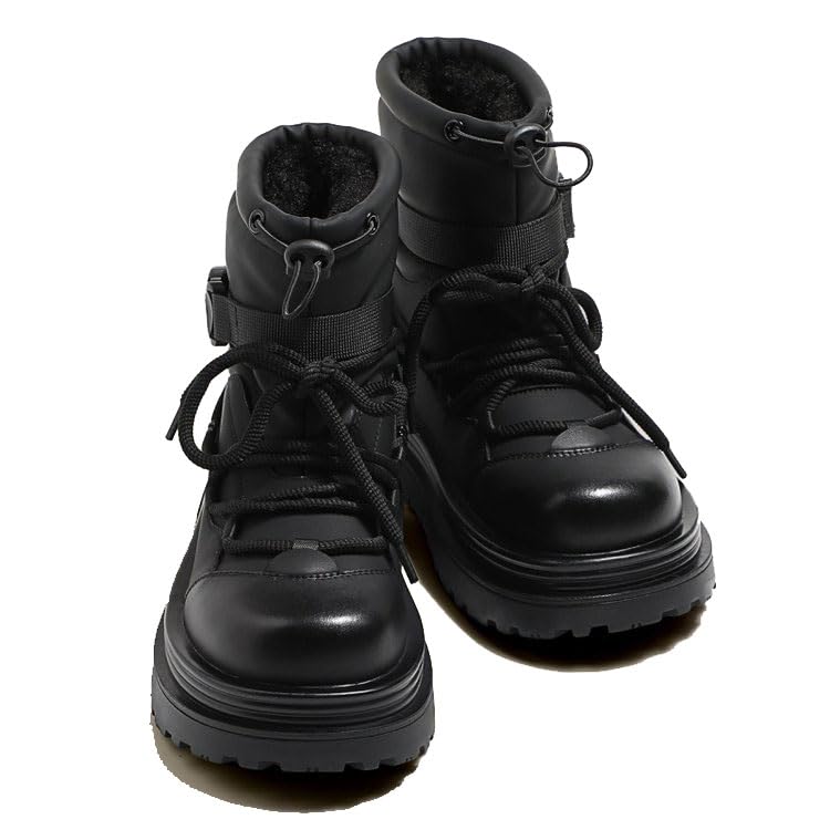 Women's mid-rise boots, lace-up snow boots, women's non-slip platform winter outdoor boots