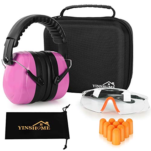 Yinshome Shooting Ear Protection Earmuffs, Gun Safety Glasses, Earplugs, Protective Case #TOP11