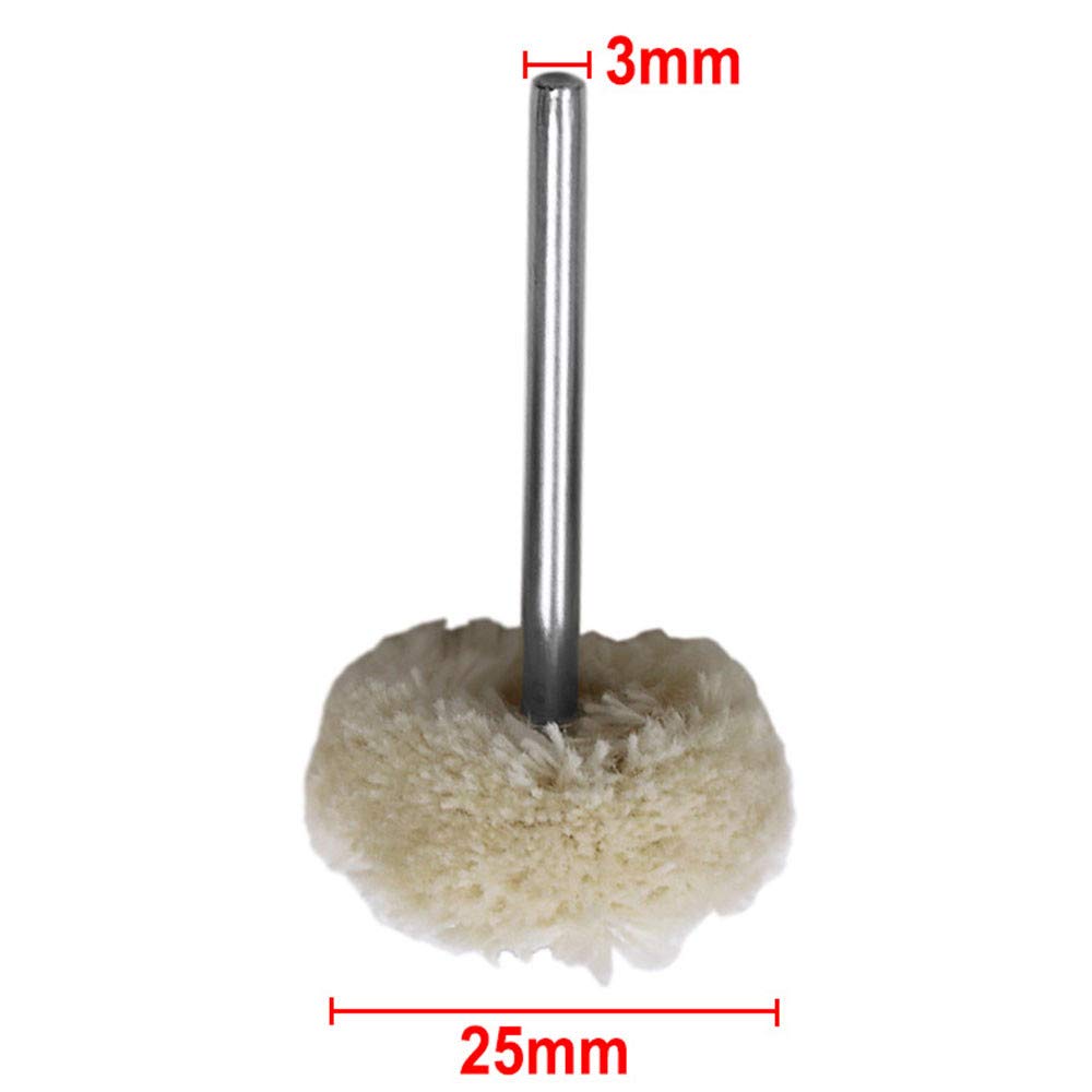 10 Pcs White Soft Polishing Wheel 3mm Handle for Dremels Rotary Tools Fine Polish for Jewelry Watches Wheel Surfaces - Image 3
