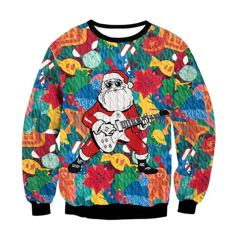 Colorful House Boys Girls Ugly Christmas Sweater Hoodies Xmas Sweatshirt Costume 3D Print Clothes