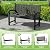 PatioZen Outdoor Bench, Waterproof & Weatherproof Garden Bench with Ergonomic Design, 2-Person Resin Bench for Porch, Deck, Patio, Outdoor, Garden & Park(Black)