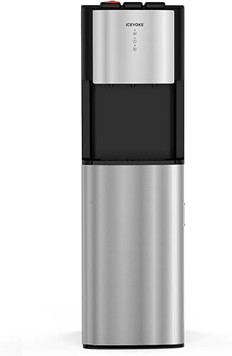 Dispensador de agua de carga inferior autolimpiante para botellas de 3 o 5 galones, agua caliente, fría y ambiental, acero inoxidable duradero,