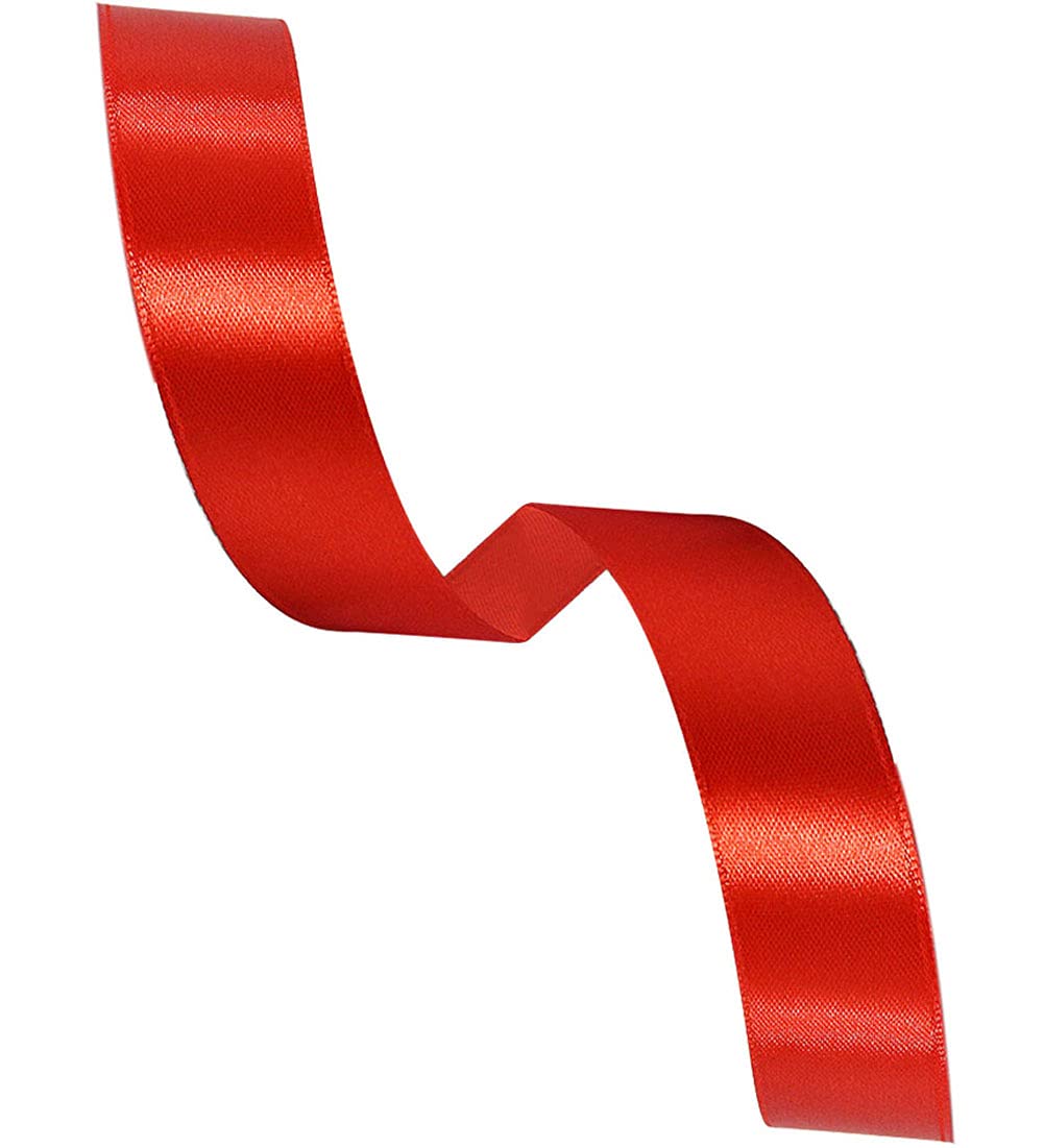 Satijnen lint rood, 2 rollen rood lint, 15 mm x 22 m cadeaulint, rood lint, decoratielint stoffen lint voor geschenkverpakking, haarstrikken, knutselen, auto, bruidsboeket, bruiloftsdecoratie