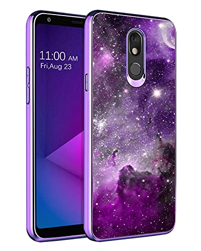 VENINGO Compatible LG Stylo 5 Case,Slim Fit Glow in The Dark Shockproof Hybrid Hard PC Soft TPU Bumper Drop Protective Girls Women Men Phone Cover for LG Stylo 5/Stylo 5 Plus/Stylo 5X,Purple Nebula