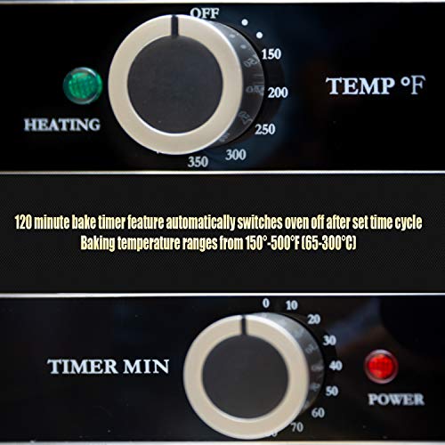 Kitma 26L Countertop Convection Oven - Commercial Toaster Oven With 3 Toasting Racks, 1440W Efficient Heating, Stainless Steel, Silver #TOP4