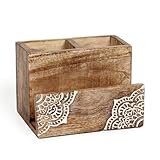 Besteck-Halter, 2 Fächer, Holz-Utensilienhalter, Besteck mit Serviettenhalter, Besteckhalter, Organizer Behälter für Party, Küche, Arbeitsplatte, Gabeln, Löffel, Messer, Servietten