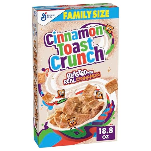 Cinnamon Toast Crunch Breakfast Cereal, Crispy Cinnamon Cereal, Family Size, 18.8 oz Cereal Box