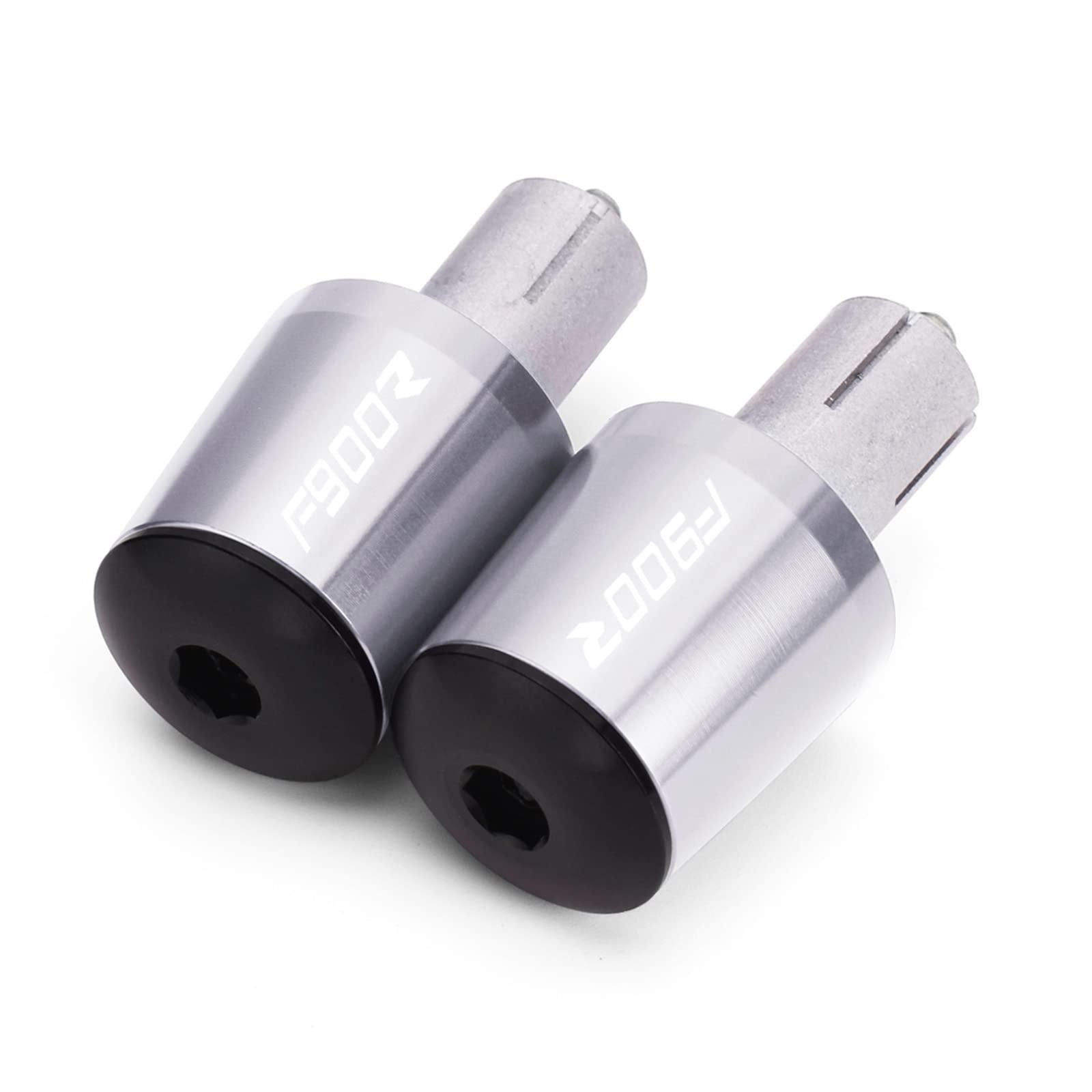 WITTYL Moto Poignées De Guidon De Poids D'extrémité De Guidon De Moto Capuchon Anti-Vibration Silder Plug Accessoires Pour BMW F900R F900r F 900R 2020 2021 Extrémité Du Manche (Color : Silver