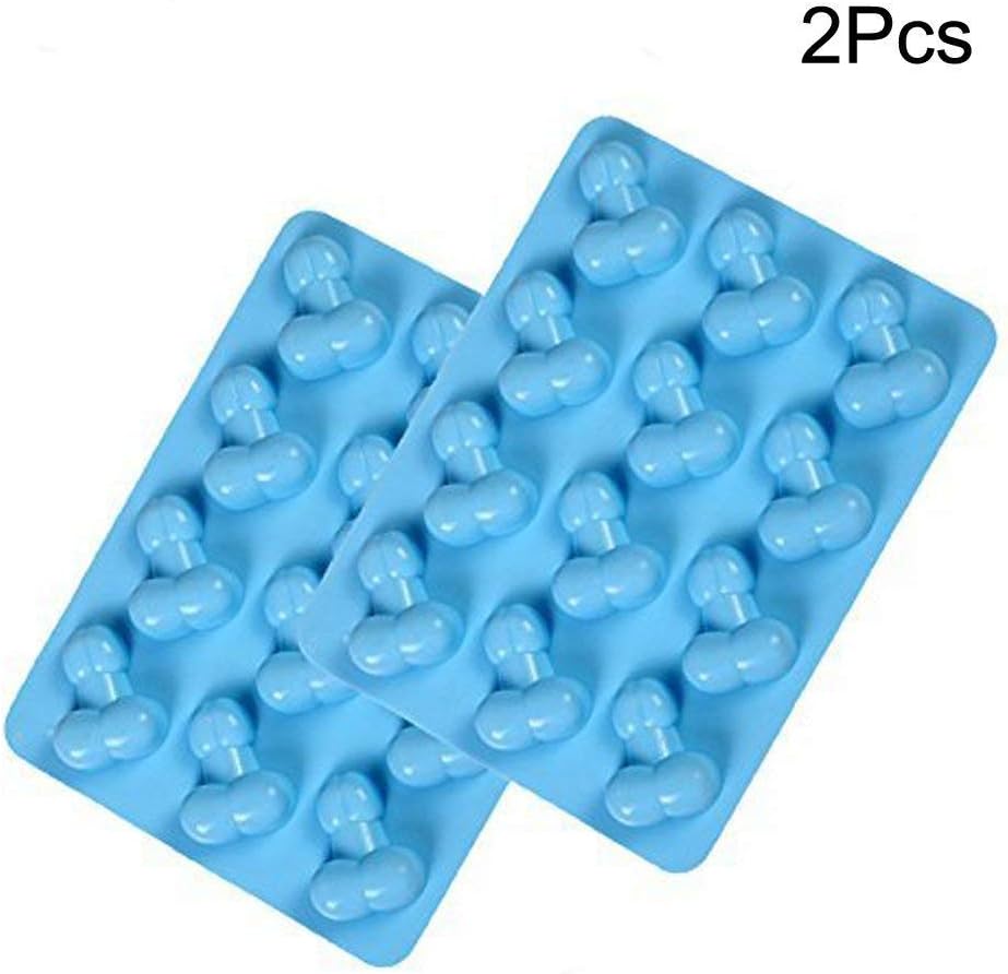 2 Pack Small Cute Shape Cake Silicone Mold for Bachelorette Party Hilarious Funny DIY Chocolate jelly Candy Cookie Fondant Ice Cube Mould Baking Tool Set