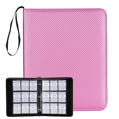 Image of Card Binder - 720 Capacity, Zippered Trading Card Holder for MTG, Sports & Collectible Cards - Acid-Free, Durable & Travel-Friendly Storage (Pink, 9 Pocket)