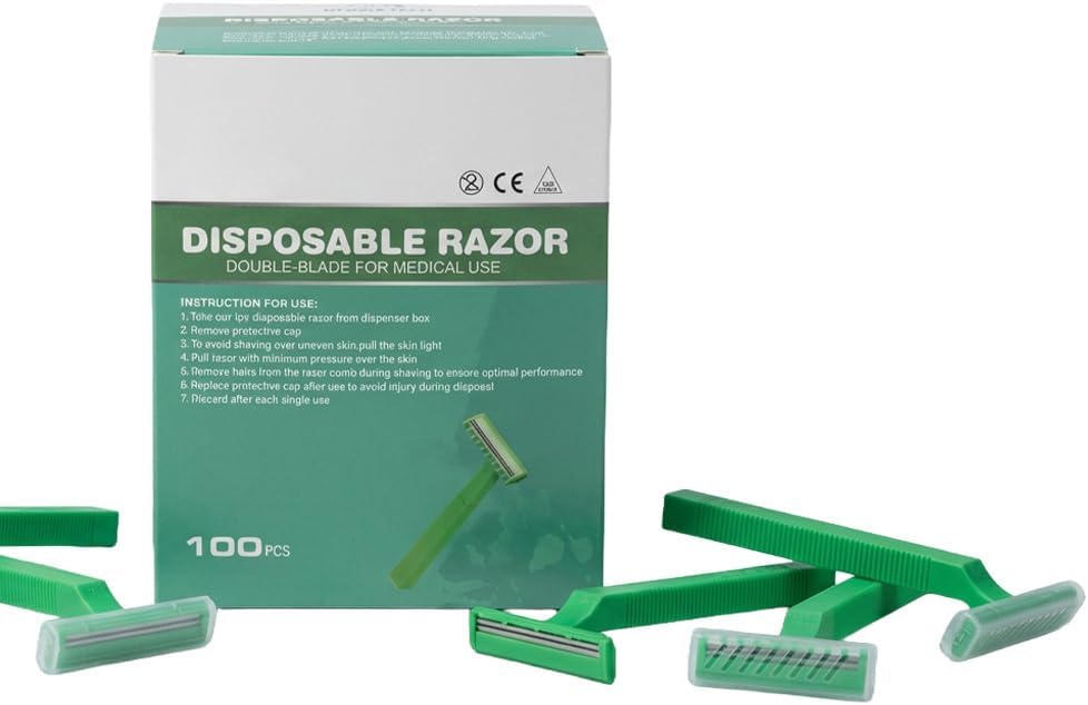 Disposable Medical Razor | Surgical Razors | Shaving Razors | Double Blades Razors - 100 pcs