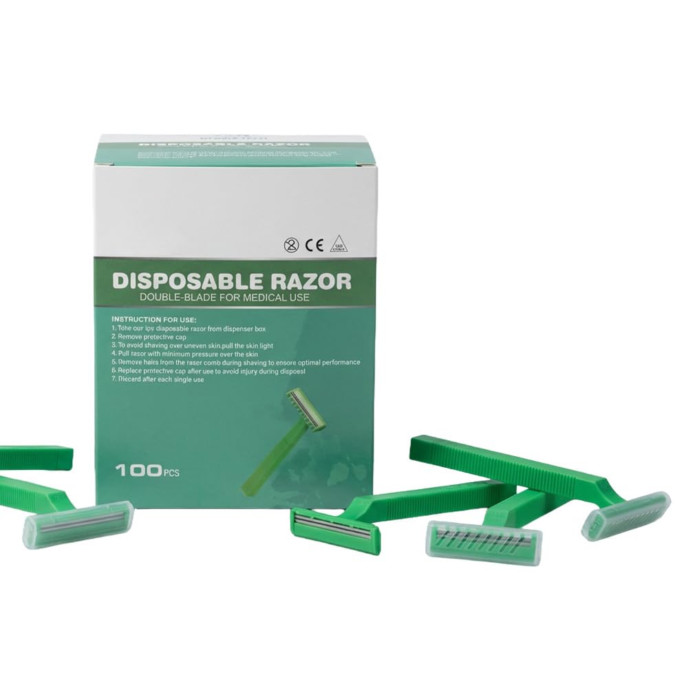 Disposable Medical Razor | Surgical Razors | Shaving Razors | Double Blades Razors - 100 pcs