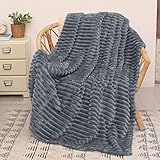 Catalonia Grey Fleece Throw - Super Soft Fuzzy Plush Blanket for Adults & Kids, All Seasons Lounging, Living Room Decor