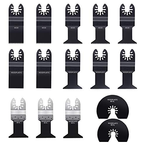 15 Metal Wood Plastic Oscillating Multitool Quick Release Saw Blades