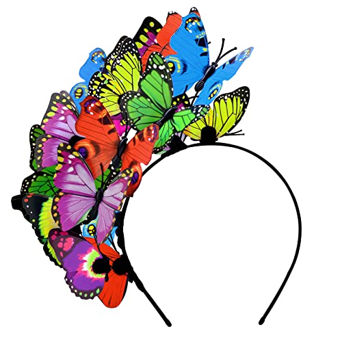 Takmor Schmetterling Haarreif, Haarreif Schmetterling Damen Haarreifen Schmetterling Haarschmuck Schmetterlings Haarband für Schmetterling Kostüm Damen Kinder Frauen Karneval Halloween