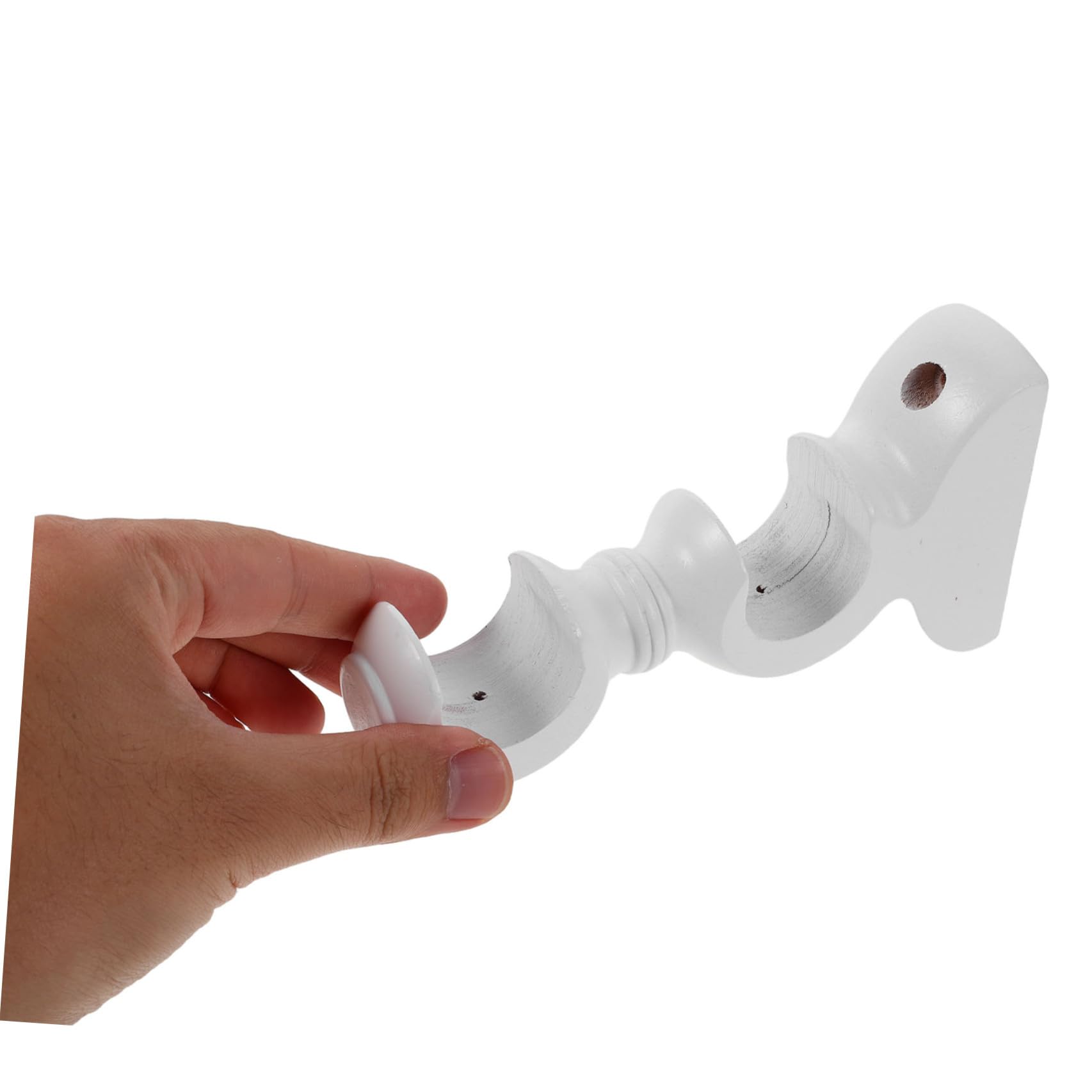 Toyvian 4 Pezzi Supporto in Legno per Bastone Base Doppia con Staffa di Fissaggio Resistente per Tende Romane Accessorio per Arredamento Casa
