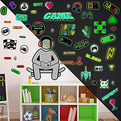 54 Pegatinas Gamer para Pared que Brillan en la Oscuridad miniatura 3