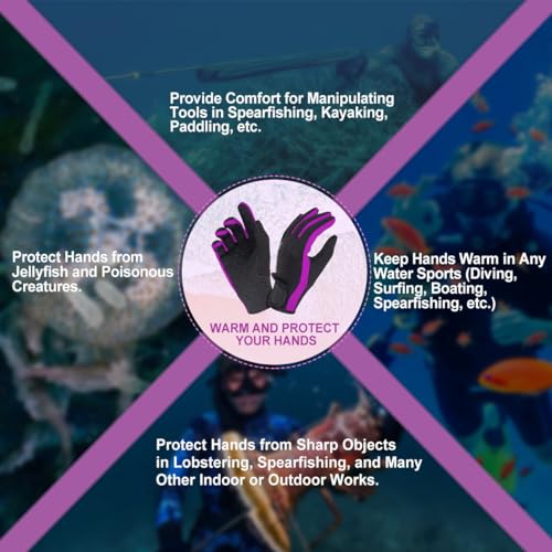 XUKER Neoprene Glove,Wetsuit Gloves 1.5mm & 2mm for Scuba Diving Snorkeling Paddling Surfing Kayaking Canoeing Spearfishing Skiing and Other Water Sports - Image 5