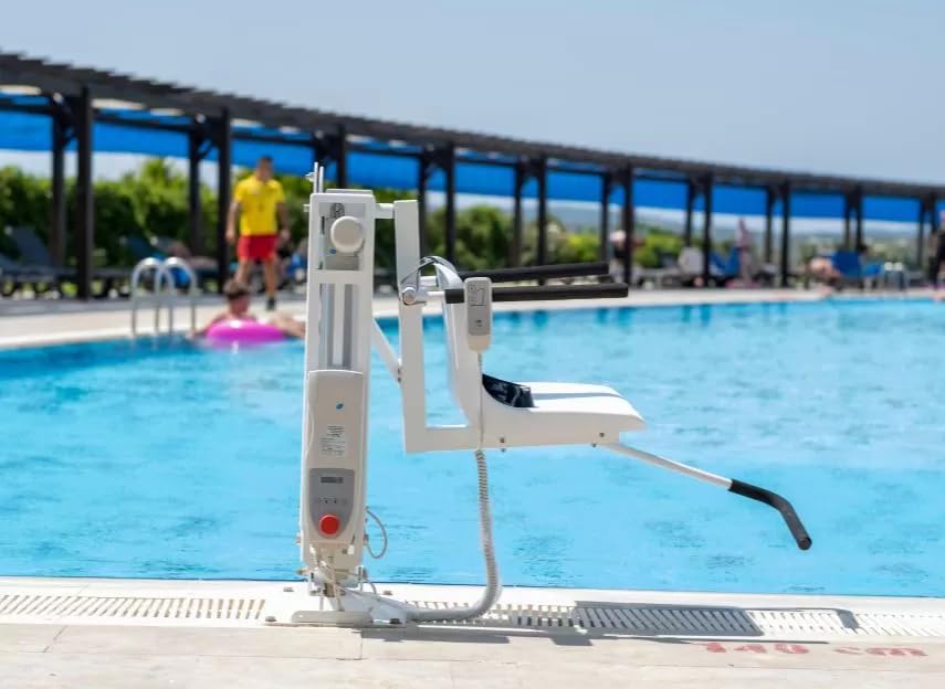 Funda protectora para silla elevadora de piscina azul miniatura 3
