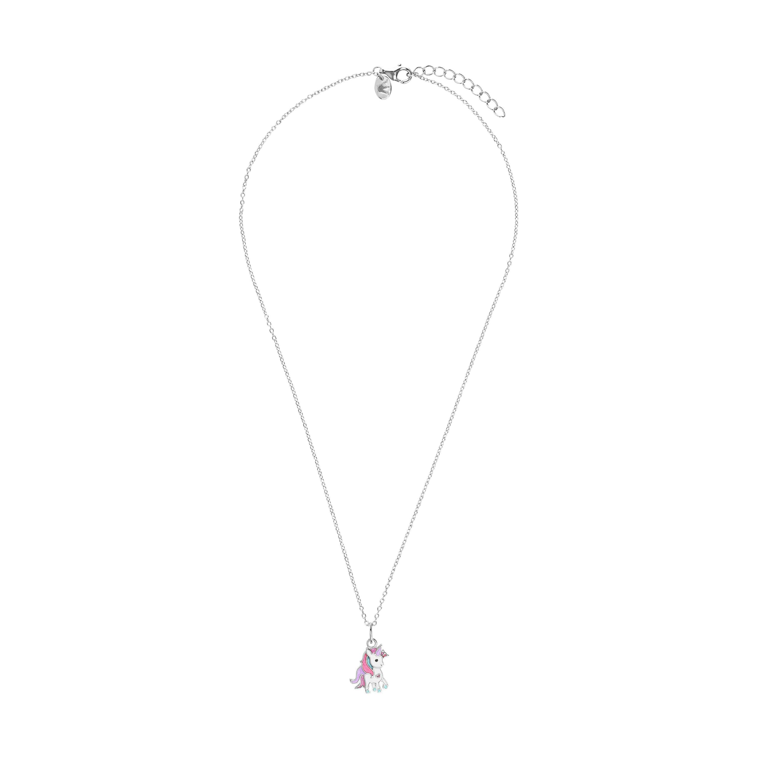 Prinzessin Lillifee Kette mit Anhänger für Mädchen, Sterling Silber 925, 35+3 cm, silber, Einhorn-Anhänger, Kinderschmuck, Geschenkidee, kommt in Schmuck Geschenk Box, 2101024