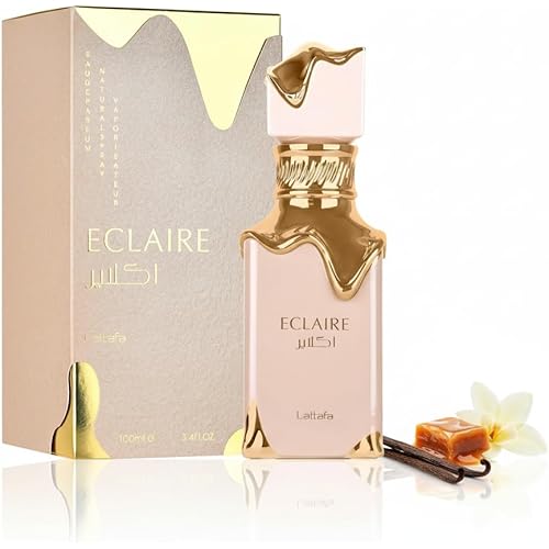 Lattafa Eclaire - Vanilla, Caramel, Sweet, Floral - Eau de Parfum Long-Lasting Fragrance for Women, 3.40 Ounce / 100 ml