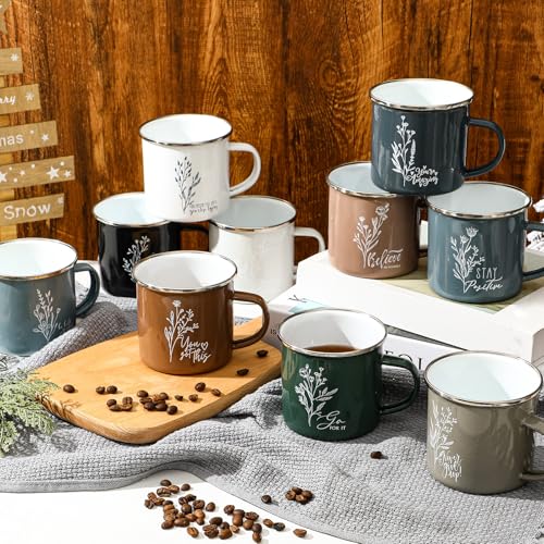 10 Piezas Tazas Esmaltadas Inspiracionales 12 oz miniatura 4