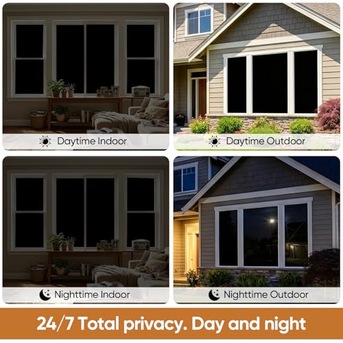 Image of SUNBABY Blackout Window Film, 100% Light Blocking for Daytime Sleep, Total Privacy & UV Sun Blocking, Static Cling No Glue Cover for Bedroom, Nursery, Home Theater, 35.4 x 78.7 Inch with 3 Tools