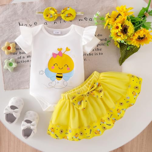 Baby Girl Clothes Newborn Summer Outfits Cute Infant Mesh Skirt Ruffle Romper Headband 3pcs Set 0-18 Months2
