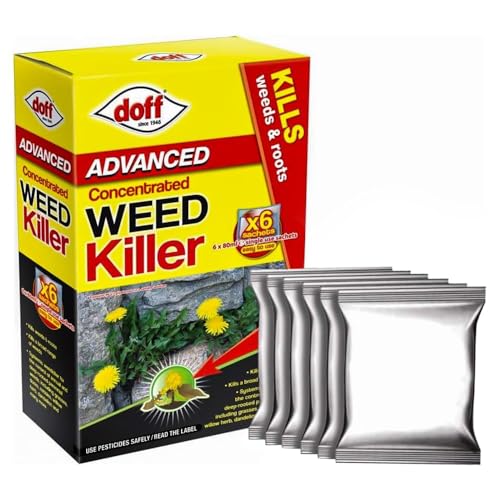 CRYSTAL25 Doff Advanced Concentrated Weedkiller 80ml Includes 6 Sachets For Powerful and Long-Lasting Tough Weeds & Roots Control