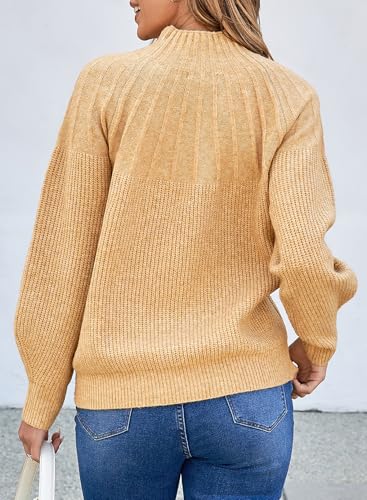 Image of Dokotoo Women's Turtleneck Oversized Sweaters Long Sleeve Pullover Knit Mock Neck Tops