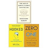 The Age of Surveillance Capitalism , Hooked , Zero To One Notes 3 Books Collection Set
