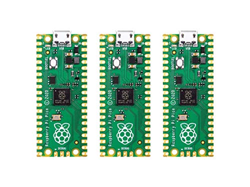 Raspberry Pi Pico Flexible Microcontroller Board Based on The Raspberry Pi RP2040 Dual-core ARM Cortex M0+ Processor, 3pcs