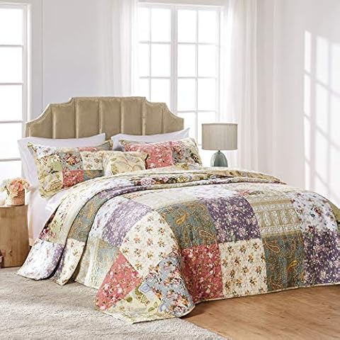 Greenland Home Bedspread Set, Cotton, Multicolor, King Cover